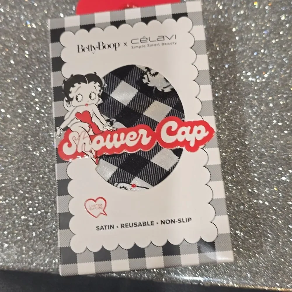 Celavi X Betty Boop Logo Gingham‎ Shower Cap